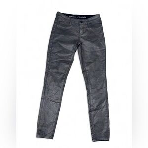 Articles Of Society Shimmery Charcoal Skinny Coated Pants